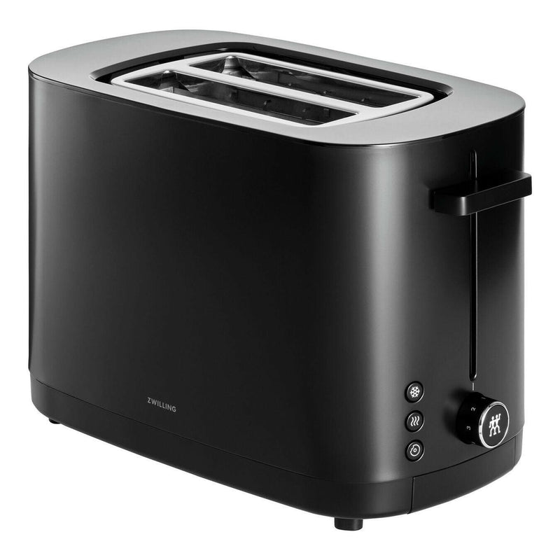 ZWILLING Enfinigy 2-Slot Toaster, featuring soft-lift and extra-lift functions, removable crumb tray, and multiple browning settings for perfect toast every time.
