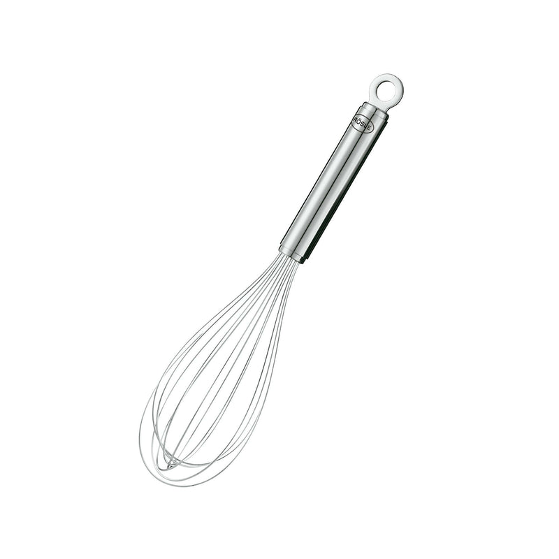 Rösle | Whisks - Balloon Whisk 12.5 features fine wires and a slender handle, ideal for whisking pancake batters, cream mixes, sauces, and soups.