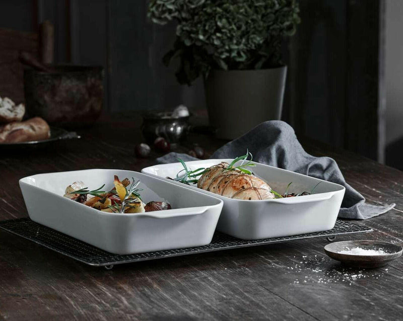 Pillivuyt deep rectangular extra-large roaster, 15 x 10, with handles. Ideal for versatile cooking, oven-safe, and durable for culinary needs.