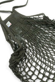 Close-up of the Filt French Market Bag in gold, showcasing its durable woven cotton net design, ideal for eco-friendly shopping.