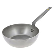 de Buyer | Mineral B Carbon Steel Country Fry Pan - 11 with high sides, ideal for versatile cooking; crafted from carbon steel for natural non-stick surface after seasoning.