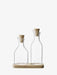 LSA International | Serve Oil + Vinegar Set with Oak Base.