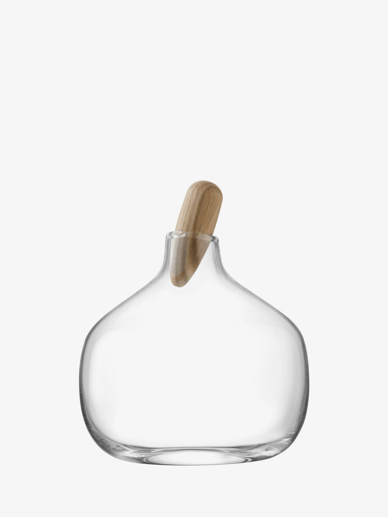LSA International Float Decanter with Oak Stopper, showcasing its elegant design; perfect for serving spirits, ideal for enhancing any home bar setup.