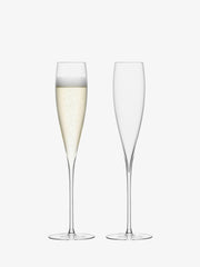 LSA | Savoy Collection features elegant mouth-blown flutes and coupes, ideal for sparkling wines and desserts, with fine curved bowls and hand-drawn stems.