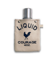 Capabunga | Georgia Game Day Flasks - Liquid Courage | Small: A stylish flask featuring a rooster silhouette, ideal for carrying beverages with a lightweight, foldable design.