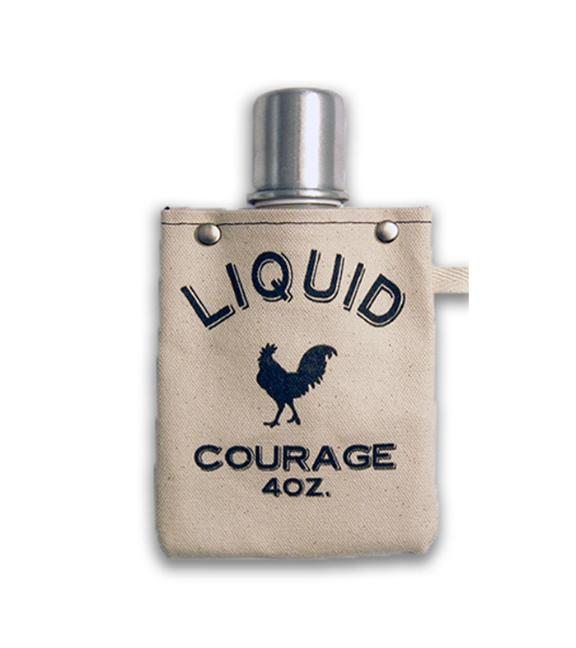 Capabunga | Georgia Game Day Flasks - Liquid Courage | Small: A stylish flask featuring a rooster silhouette, ideal for carrying beverages with a lightweight, foldable design.