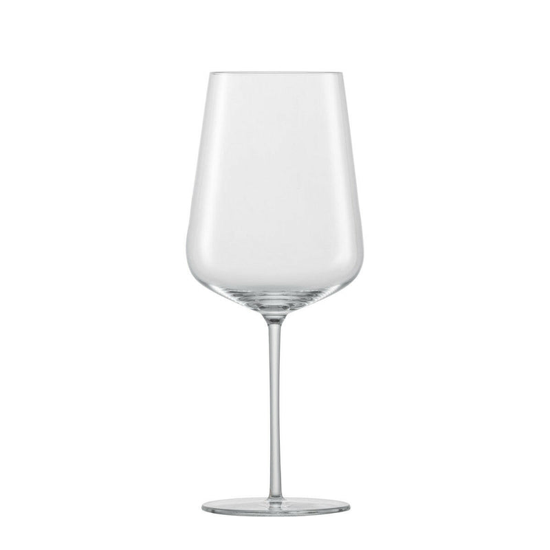 Set of 6 Schott Zwiesel Vervino Burgundy glasses featuring thin-walled bowls, fine stems, and wide feet, ideal for enhancing wine-tasting experiences.