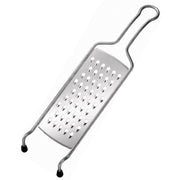 Rösle | Coarse Grater with Wire Handle ideal for grating firm vegetables, cheese, and chocolate; features 18-10 stainless steel and silicone, dishwasher safe.