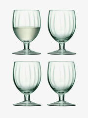 LSA International Mia Glass Collection wine glass featuring a short thick stem and deep fluted bowl, crafted from 100% recycled glass.