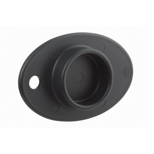 Rösle Medium Grater with Food Grip-Hand Guard, ideal for grating firm vegetables, cheese, and chocolate, crafted from 18-10 stainless steel, dishwasher safe.