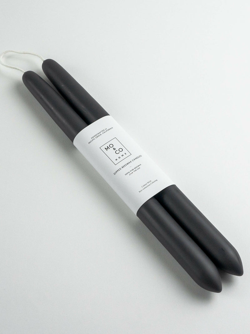 Mo&Co | 100% Beeswax Dipped 14 Tapers - Handcrafted candles from Pacific Grove, California, made of USA beeswax with cotton wick, sold in pairs.