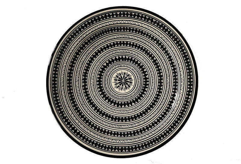 Moroccan Safi CousCous Platter with diamond pattern, showcasing intricate geometric designs, handmade by artisans for unique, timeless style. Perfect for enhancing your kitchen or dining experience.