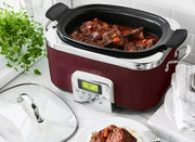 GreenPan | 6 Quart Slow Cooker - Graphite, featuring Thermolon™ Volt ceramic nonstick coating, ideal for searing and slow-cooking meats and vegetables to perfection.