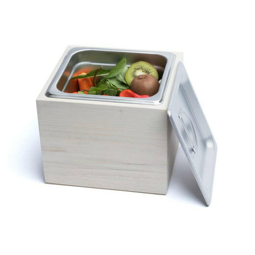 Alabama Sawyer | Noaway Countertop Compost Bins - Petite Countertop Compost Bin - Magnolia | White Oil, designed for easy composting of kitchen scraps like fruit peels and coffee grounds.