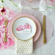 Hester & Cook | Peony Paper Collection - Peony Cocktail Napkins featuring painted pink peonies, ideal for elegant gatherings like bridal brunches or garden parties.