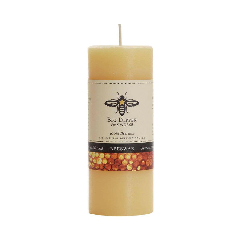Pure Beeswax Pillar Candle, Large Ivory (3 x 6), offering a warm glow and sweet honey scent, perfect as a sophisticated centerpiece.