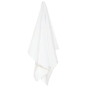 Danica | Ripple Dishtowel - London Gray hanging from a hook, showcasing its textured softness and absorbency, ideal for enhancing kitchen style and functionality.