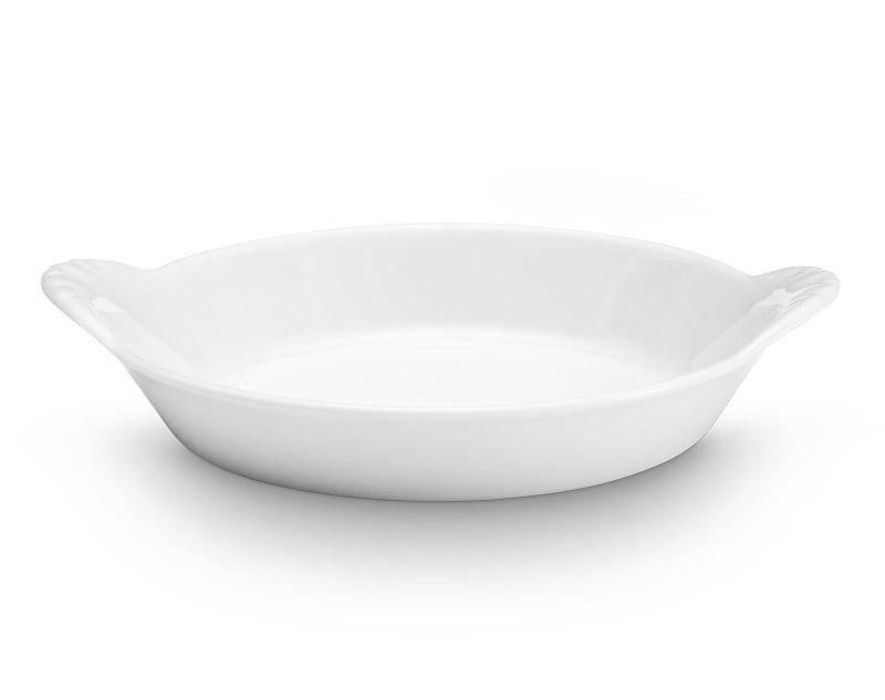 Pillivuyt | Round Eared Dishes - 7, a durable, lightweight shallow dish, perfect for gratins, showcasing its classic French craftsmanship ideal for Athens Cooks' curated kitchen collection.