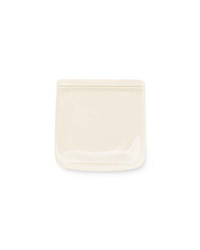 W&P Silicone Reusable Bag, 10oz Charcoal, made from pure silicone, features curved corners and a clear front for content visibility, ideal for versatile food storage.