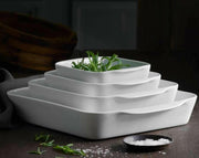 Pillivuyt Square Bakers - Extra Large - 3 qt, crafted porcelain bakeware, oven-safe up to 550°F, ideal for both baking and serving, showcasing durability and elegance.