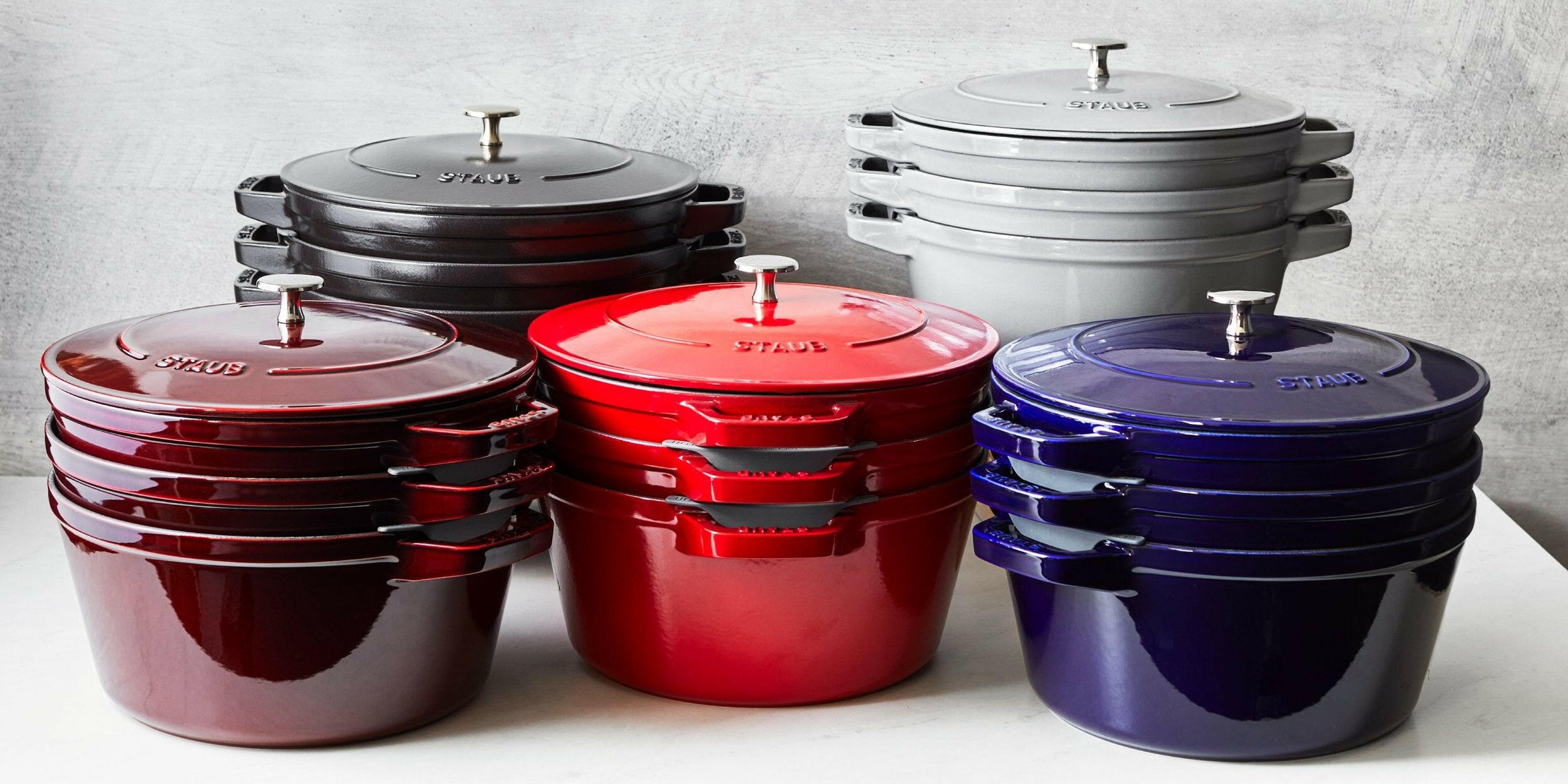 Staub | Stackable 4-in-1 Cast Iron Cookware Set - Deep Blue — Athens Cooks