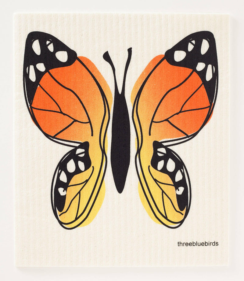 Three Bluebirds Swedish Dishcloths featuring whimsical prints, designed for durability and style, ideal for sustainable kitchen cleaning, reflecting Athens Cooks' commitment to quality kitchen tools.