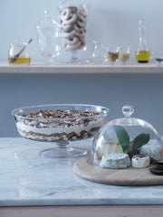 LSA International Serve Comport with flared mouth-blown glass design and thick rounded stem, perfect for desserts or fruit, 12.25in W x 5.5in H.