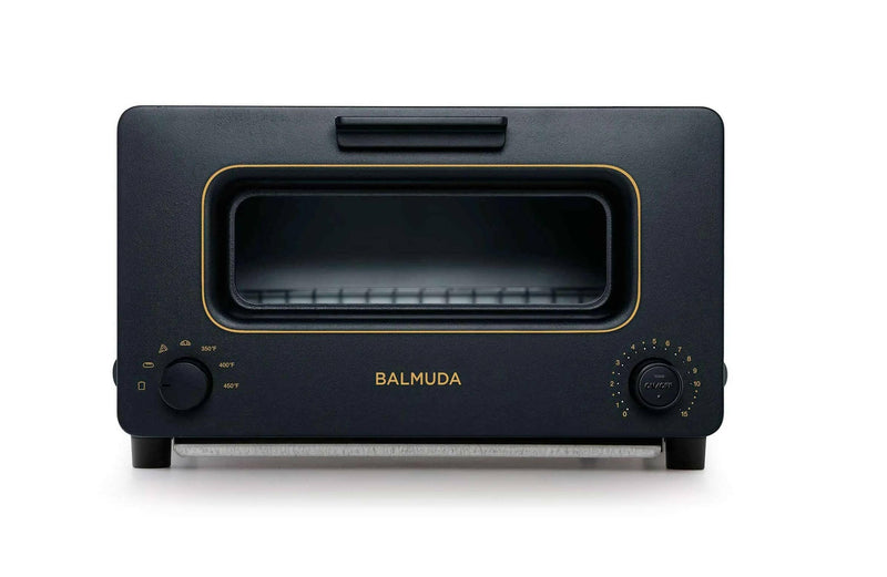 BALMUDA | The Toaster - Black, featuring advanced steam technology for perfect toasting, shown in close-up highlighting its precision design and innovative functionality.