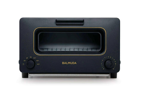 BALMUDA | The Toaster - Black, featuring advanced steam technology for perfect toasting, shown in close-up highlighting its precision design and innovative functionality.