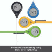 ThermoWorks ThermoPop 2 Thermometer with ergonomic design and auto-rotating screen for accurate, fast readings; ideal for cooking enthusiasts from Athens Cooks.