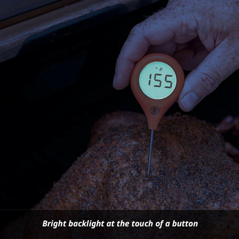 ThermoWorks ThermoPop 2 Thermometer - Pink with ergonomic design, auto-rotating screen, ideal for quick, accurate temperature readings. Perfect for kitchen use, aligns with Athens Cooks' quality standards.