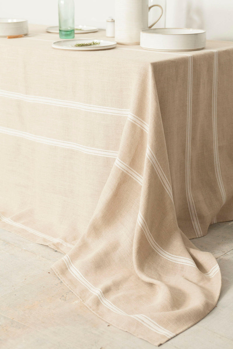Thieffry | Monogramme Linen Tablecloth.