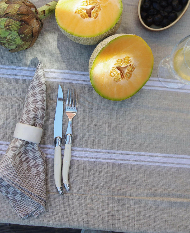 Thieffry | Monogramme Linen Tablecloth.