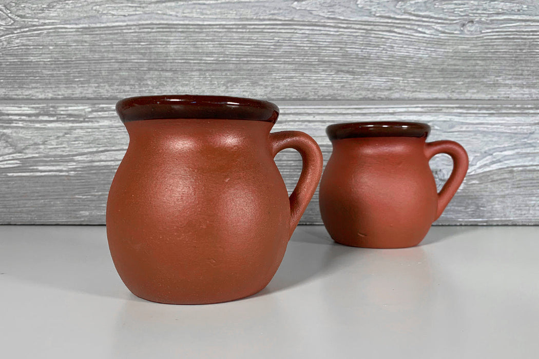 Mexican Clay Mugs, Set of 2