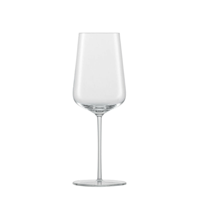 Set of 6 Schott Zwiesel Vervino Burgundy glasses featuring thin-walled bowls, fine stems, and wide bases, perfect for wine enthusiasts seeking elegance and durability.