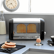 Magimix | Vision Toaster - Cream with see-through glass sides, eight browning levels, and versatile settings for perfect toasting of bread, bagels, and more.