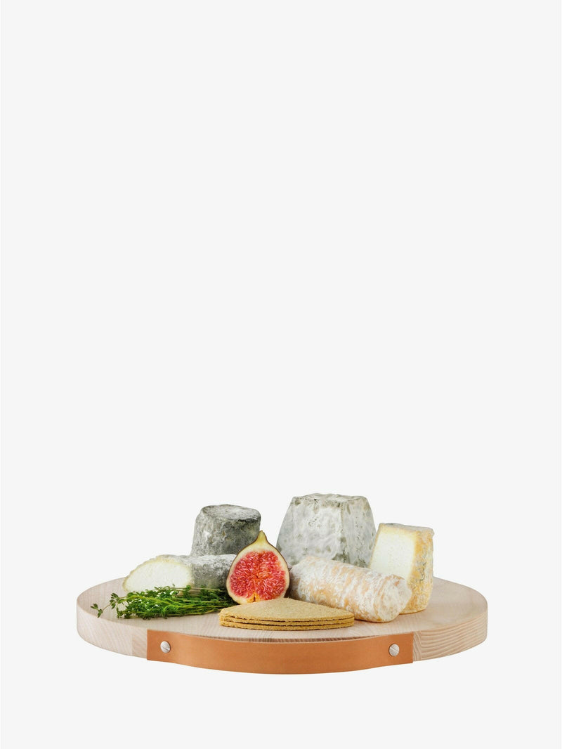 LSA International Ash Utility Board with Leather Handle, 18, crafted from ash wood, ideal for food prep and serving, featuring a sturdy leather handle.