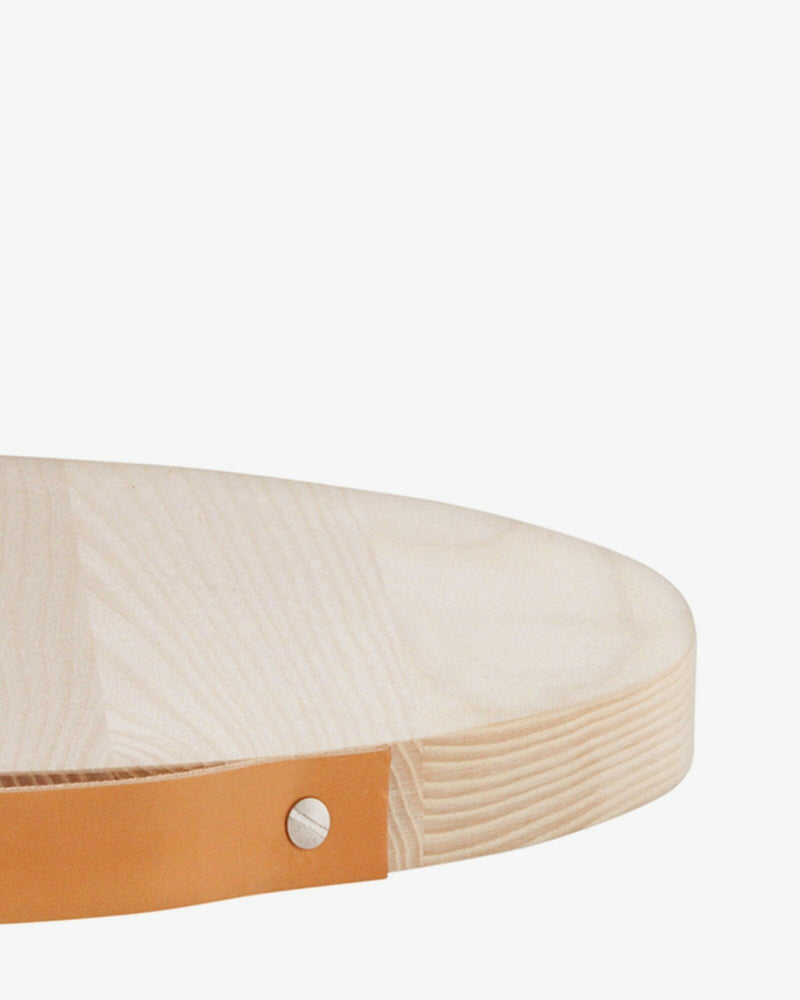 LSA International Ash Utility Board with Leather Handle, large 18; crafted from durable ash wood, ideal for prepping or serving foods, with a rustic, sophisticated design.