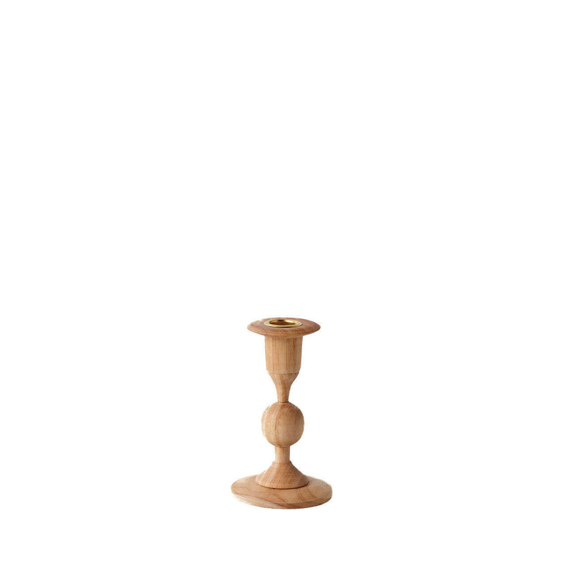 Wooden candlestick holder, Tall Georgia No. 3, hand-carved from plantation hardwood, showcasing intricate craftsmanship and elegant height, ideal for stylish table or mantle displays.