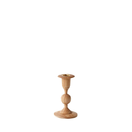 Wooden candlestick holder, Tall Georgia No. 3, hand-carved from plantation hardwood, showcasing intricate craftsmanship and elegant height, ideal for stylish table or mantle displays.