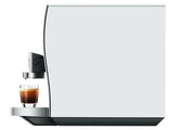 Jura Z10 - Fully Automatic Espresso + Coffee Machine in Diamond White, featuring advanced Swiss engineering for hot and cold brews, ideal for coffee enthusiasts.