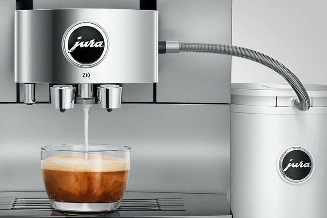 Jura Z10 coffee machine showcasing its advanced features like automatic grinding and cold brew capabilities, ideal for Athens Cooks’ curated kitchen appliance selection.