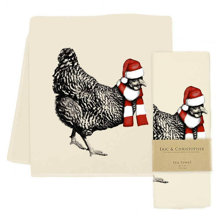 Eric and Christopher | Santa Hen Tea Towel.