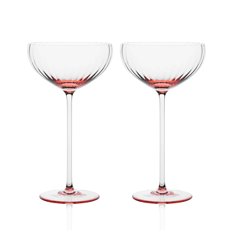 Caskata | Quinn Rose Coupe Glasses | Set of 2.
