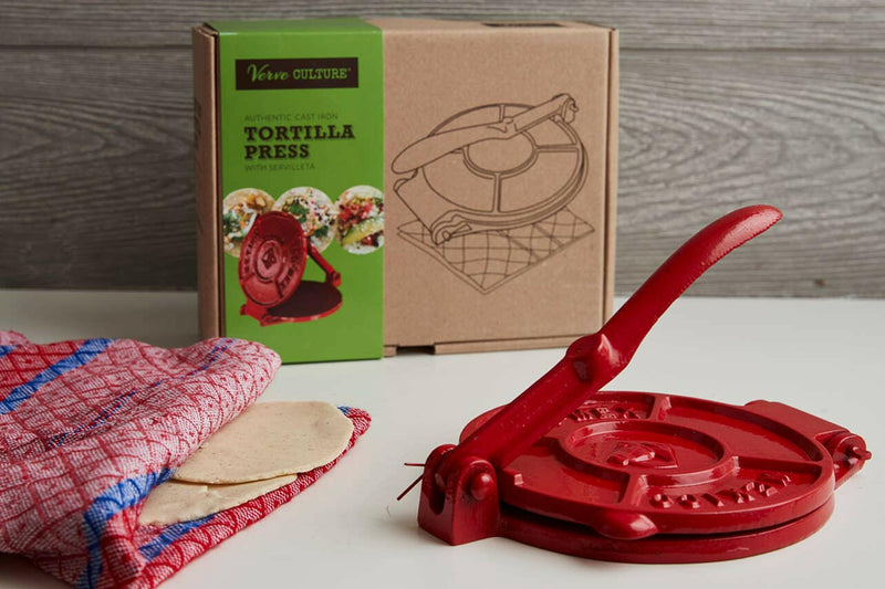 Cast Iron Tortilla Press Kit.