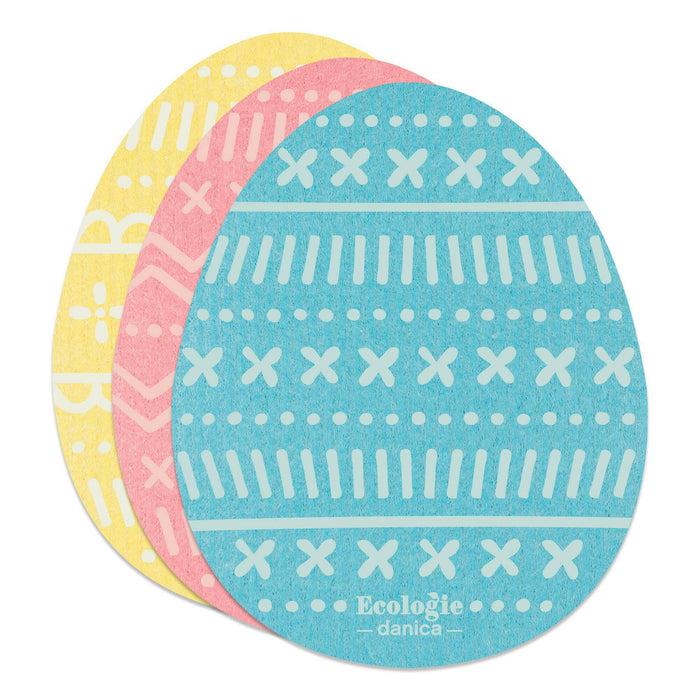 Ecologie | Easter Eggs Shaped Swedish Dishcloths | Set of 3