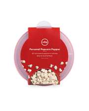 W&P Popcorn Popper Silicone Reusable Maker - Personal Mini Red, collapsible, dishwasher-safe, ideal for waste-free popcorn making, includes a measuring lid, perfect for small kitchens.