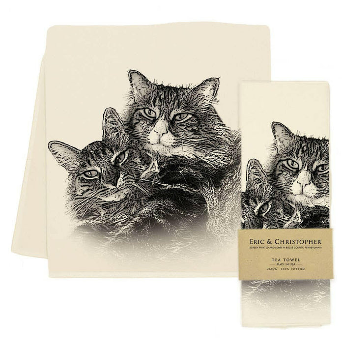 Eric and Christoper | Cuddle Cats Tea Towel.