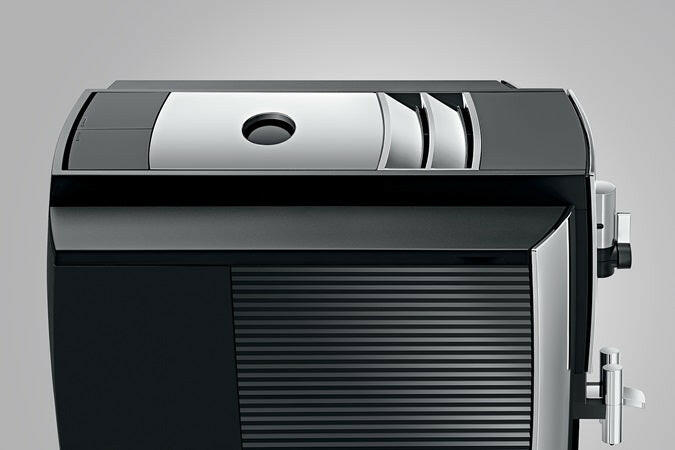 Jura | S8 - Fully Automatic Espresso + Coffee Machine - Piano Black, features a sleek design with a touchscreen and fine foam frother for premium coffee experiences.