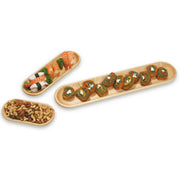 J.K. Adams Maple Appetizer Trays - Medium, 11 x 4, featuring a subtle lip for secure food placement, crafted from sustainably harvested hardwood, ideal for serving snacks.